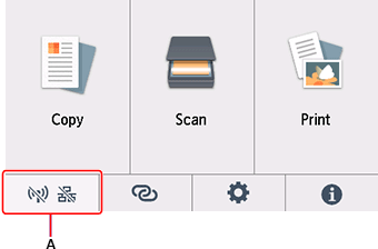 Schermata HOME: Selezionare Rete